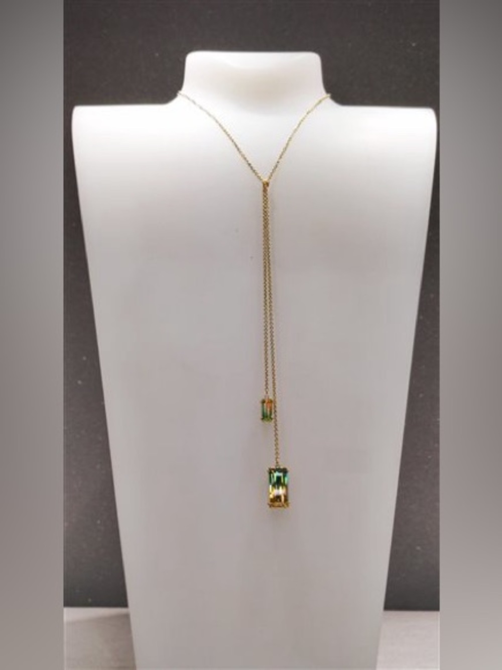 New! SWAROVSKI Millenia Y Pendant, Multicolored and Gold Tone Plated Ombre